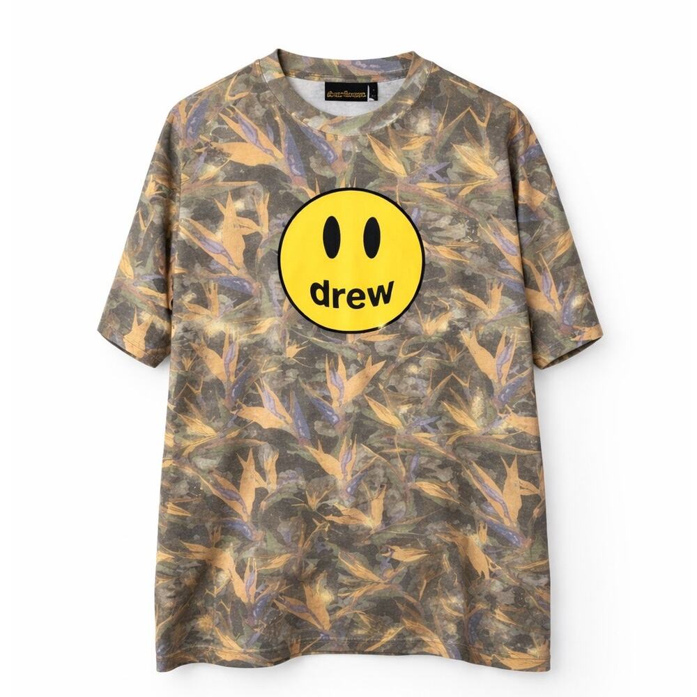 Drew House Tropical Mascot Camo Smiley Tee Oversized Streetwear Shirt | Unisex
